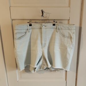Light Blue Denim Distressed Women Shorts